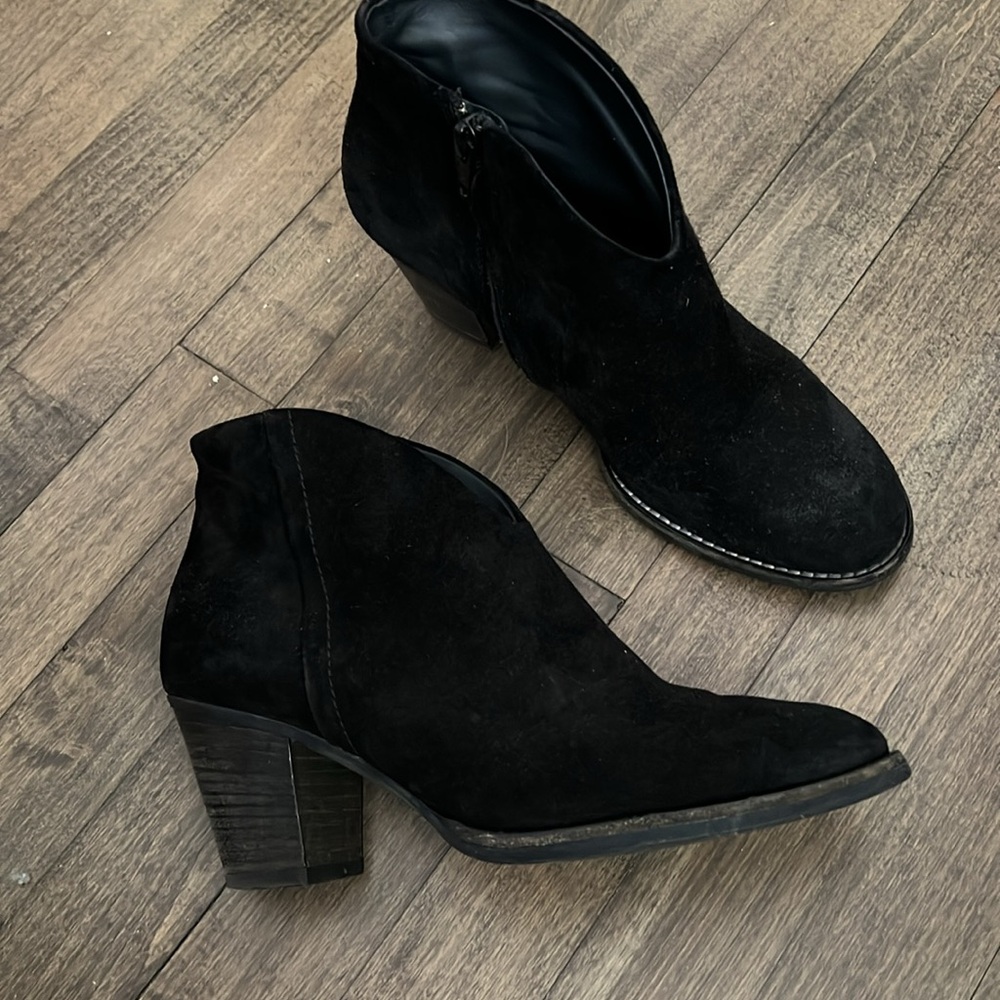 Paul Green black suede booties.